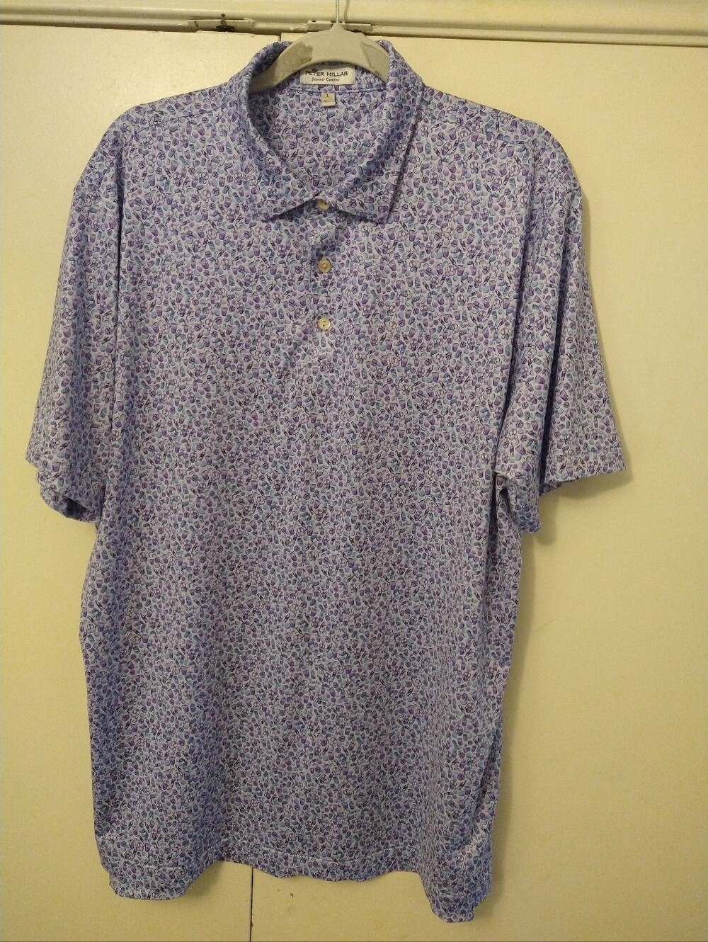 Peter Millar Summer Comfort Cocktail Print Short Sleeve Polo Shirt Men's sz L - Picture 3 of 6
